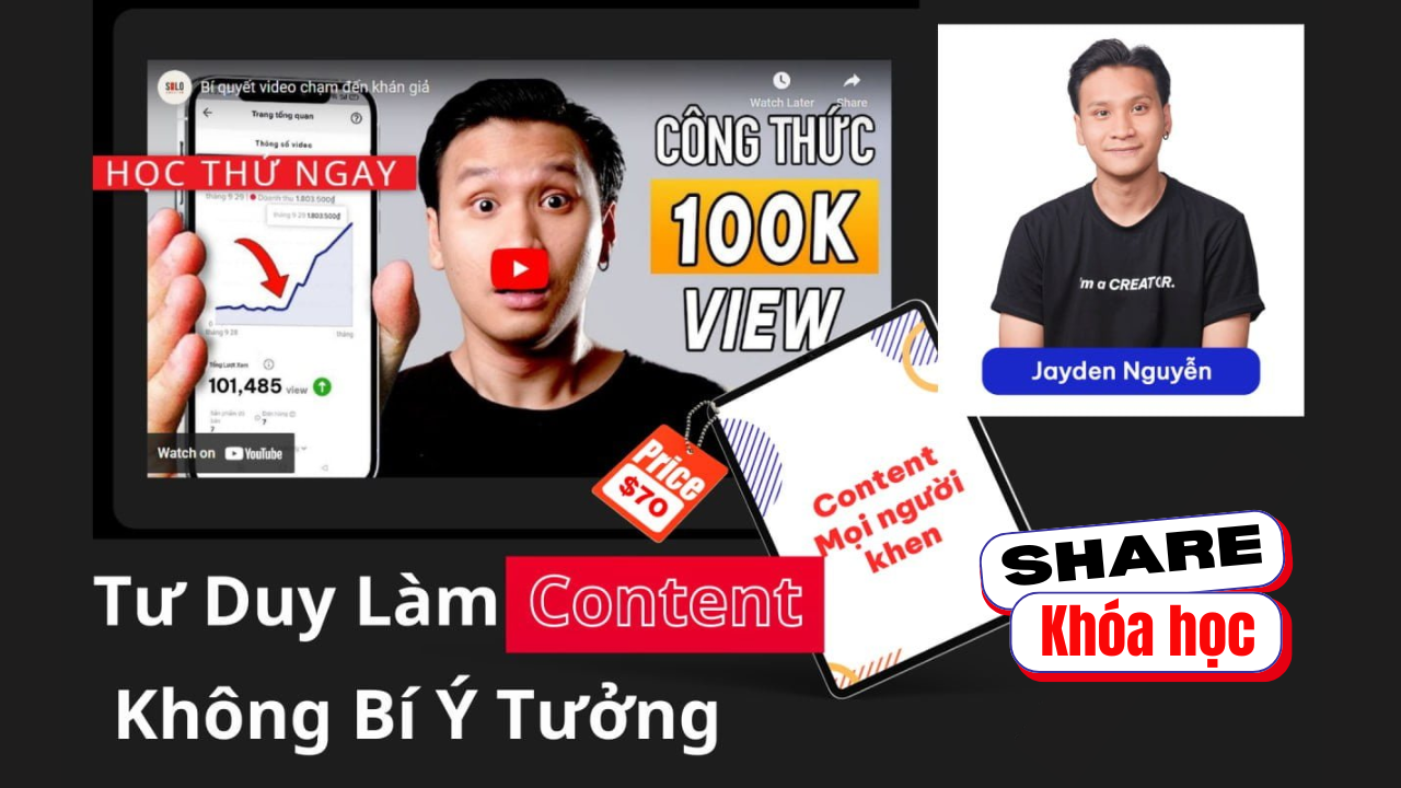 Share khóa học Tư Duy Làm Content Đỉnh Cao Con Sen Creator Jayden Nguyen